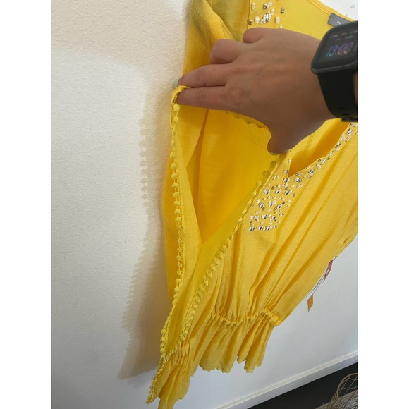 NWT Women’s NY Collection Yellow Sheer Top XL - Picture 6 of 10